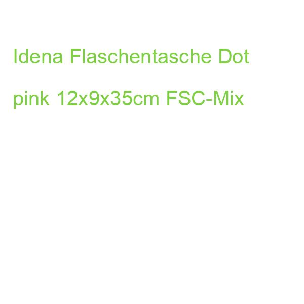 Idena Flaschentasche Dot pink/gold 12x35x9cm
