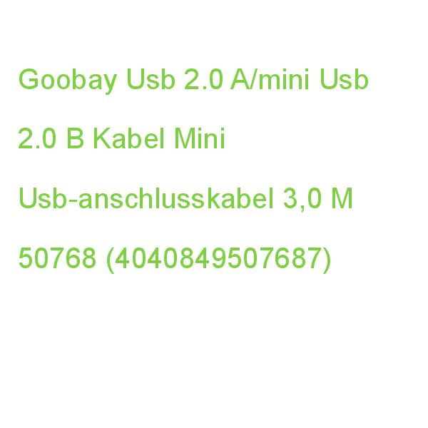 Goobay Usb 2.0 A/mini Usb 2.0 B Kabel Mini Usb-anschlusskabel 3,0 M Schwarz, 1 St. 50768 (4040849507687)