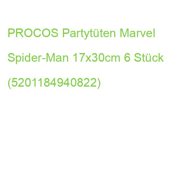 PROCOS Partytüten Marvel Spider-Man 17x30cm 6 Stück (5201184940822)