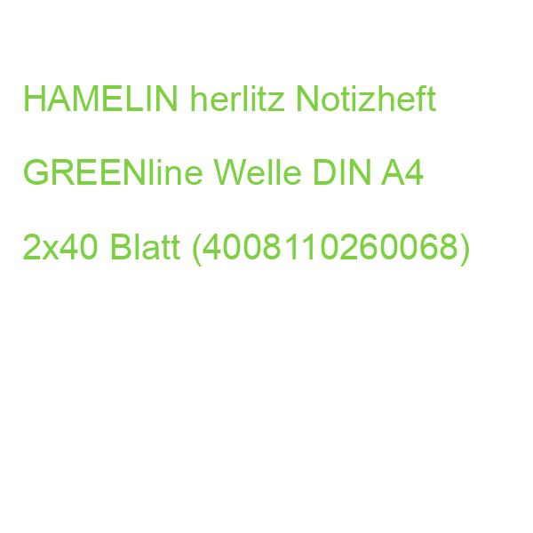 HAMELIN herlitz Notizheft GREENline Welle DIN A4 2x40 Blatt (4008110260068)