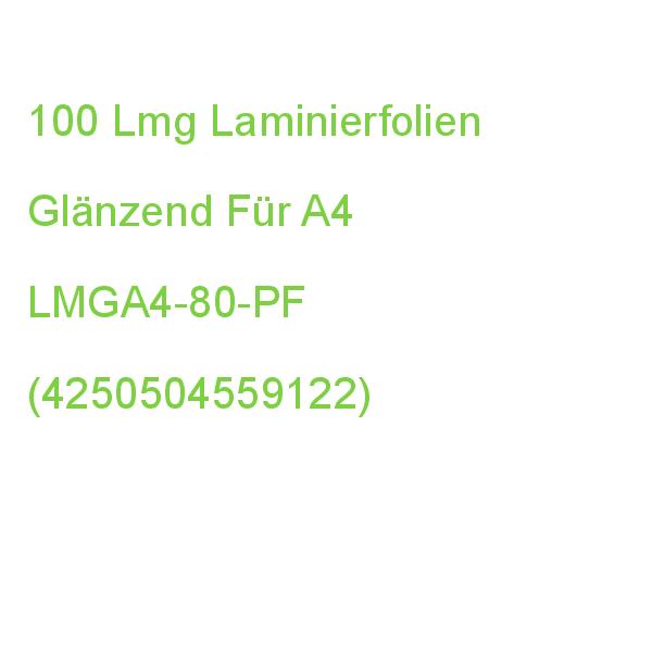 100 Lmg Laminierfolien Glänzend Für A4 80 Micron LMGA4-80-PF (4250504559122)