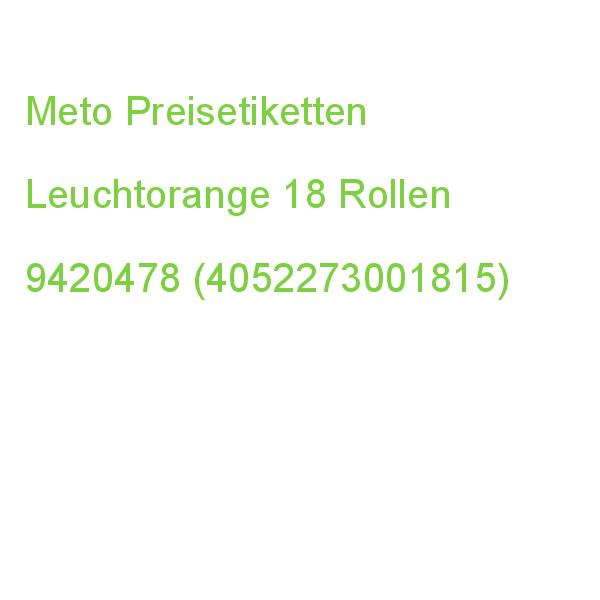 Meto Preisetiketten Leuchtorange Permanent 26,0 X 16,0 Mm, 18 Rollen 9420478 (4023218960801)