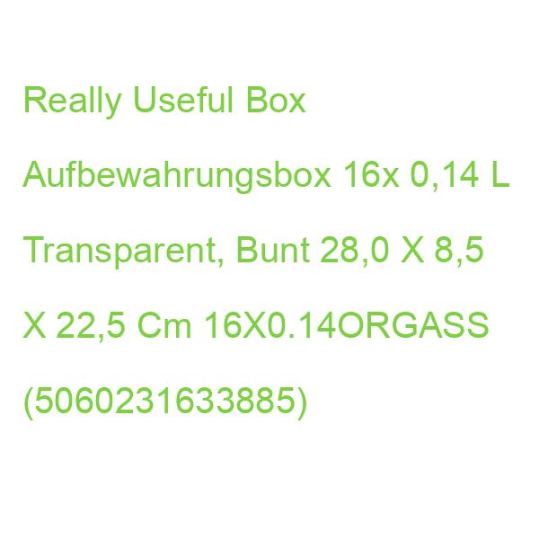 Really Useful Box Kleinteilemagazin 16x 0,14 L Transparent, Bunt 28,0 X 8,5 X 22,5 Cm 16X0.14ORGASS (5060231633885)