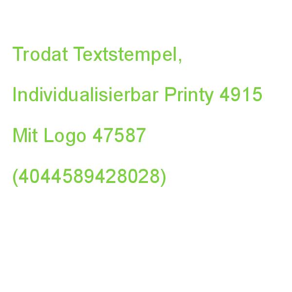 Trodat Textstempel, Individualisierbar Printy 4915 Selbstfärbend Schwarz Mit Logo, 1 St. - Nachträglich Per Gutschein Pe