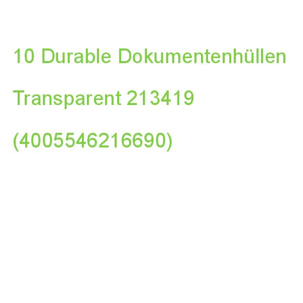 Durable Dokumentenhüllen Transparent 10,5 X 7,4 Cm, 10 St. 213419 (4005546216690)