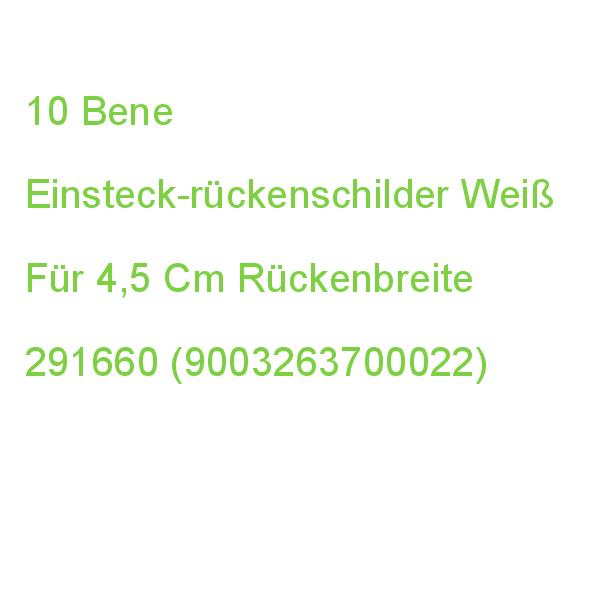 10 Bene Einsteck-rückenschilder Weiß Für 5,2 Cm Rückenbreite 291660 (9003263700022)
