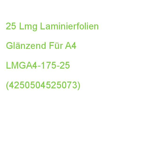 25 Lmg Laminierfolien Glänzend Für A4 175 Micron LMGA4-175-25 (4250504525073)