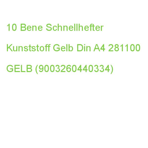 10 Bene Schnellhefter Kunststoff Gelb Din A4 281100 GELB (9003260440334)