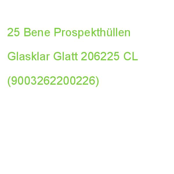 25 Bene Prospekthüllen Din A4 Glasklar Glatt 0,14 Mm 206225 CL (9003262200226)