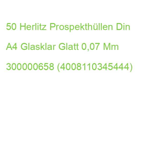 50 Herlitz Prospekthüllen Din A4 Glasklar Glatt 0,07 Mm 300000658 (4008110345444)