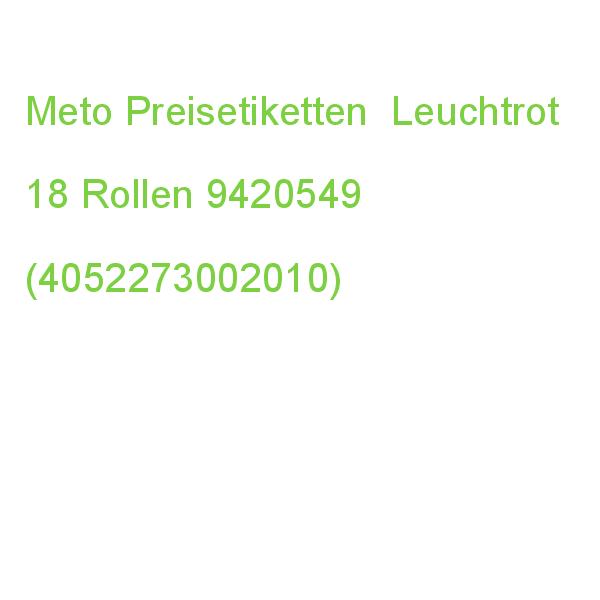 Meto Preisetiketten Leuchtrot Permanent 26,0 X 12,0 Mm, 18 Rollen 9420549 (4023218960900)
