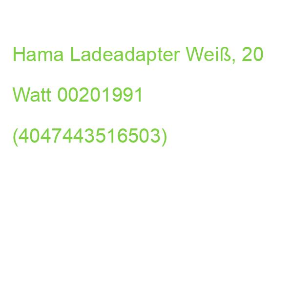 Hama Ladeadapter Weiß, 20 Watt 00201991 (4047443516503)