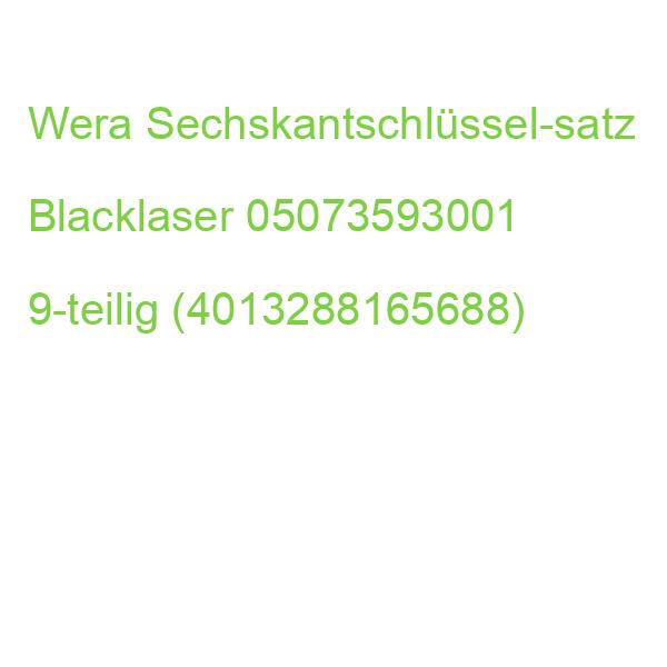 Wera Sechskantschlüssel-satz Blacklaser 05073593001 9-teilig (4013288165688)