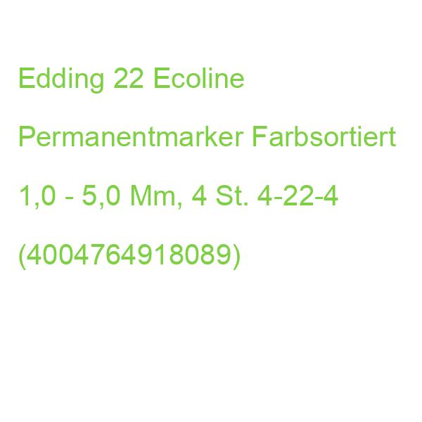 Edding 22 Ecoline Permanentmarker Farbsortiert 1,0 - 5,0 Mm, 4 St. 4-22-4 (4004764918089)