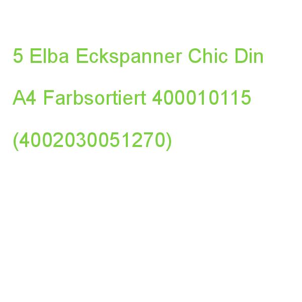 5 Elba Eckspanner Chic Din A4 Farbsortiert 400010115 (4002030051270)