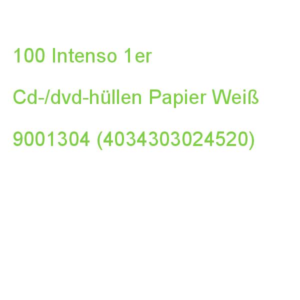 Intenso 1er Cd-/dvd-hüllen Papier Weiß, 100 St. 9001304 (4034303024520)