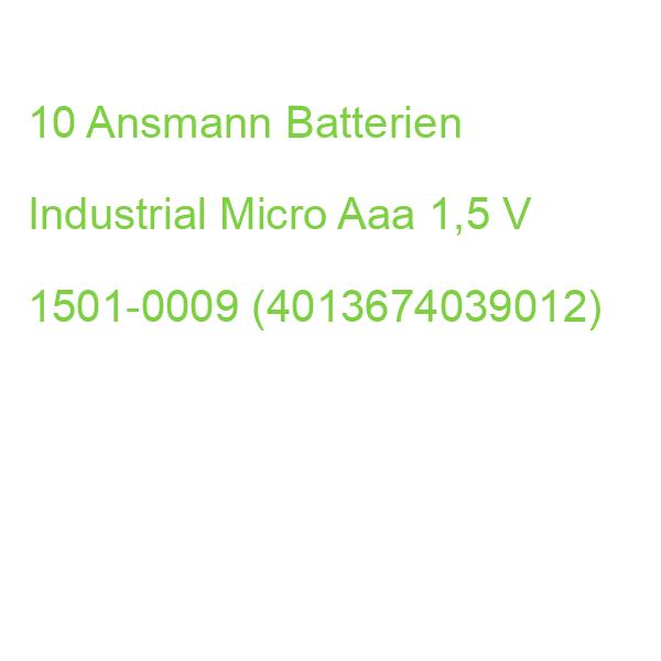 10 Ansmann Batterien Industrial Micro Aaa 1,5 V 1501-0009 (4013674039012)