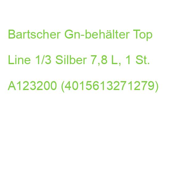 Bartscher Gn-behälter Top Line 1/3 Silber 7,8 L, 1 St. A123200 (4015613271279)