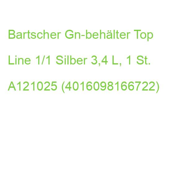 Bartscher Gn-behälter Top Line 1/1 Silber 3,4 L, 1 St. A121025 (4016098166722)