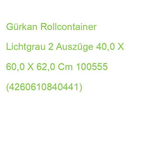Gürkan Rollcontainer Lichtgrau 2 Auszüge 40,0 X 60,0 X 62,0 Cm 100555 (4260610840441)