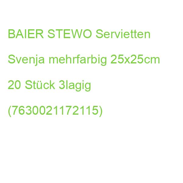 BAIER STEWO Servietten Svenja mehrfarbig 25x25cm 20 Stück 3lagig (7630021172115)