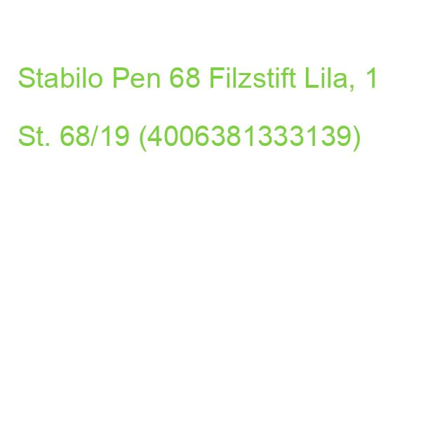 Stabilo Pen 68 Filzstift Lila, 1 St. 68/19 (4006381333139)