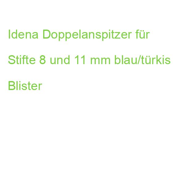 Idena Doppelanspitzer für Stifte 8 und 11 mm blau/türkis Blister