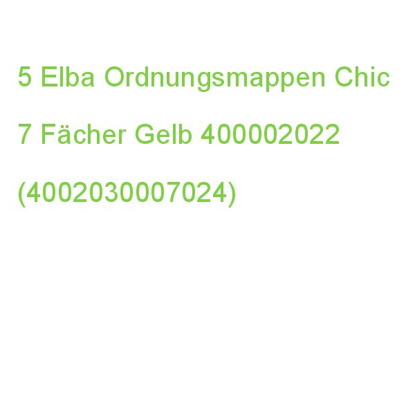 5 Elba Ordnungsmappen Chic 7 Fächer Gelb 400002022 (4002030007024)