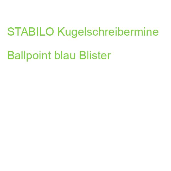 STABILO Kugelschreibermine Ballpoint blau Blister