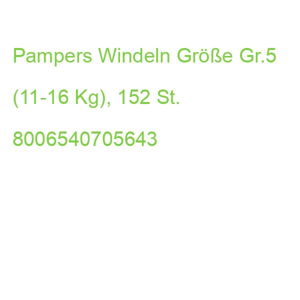 Pampers Windeln Monatsbox Premium Protection Größe Gr.5 (11-16 Kg) Für Babys Und Kleinkinder, 152 St. 8006540705643