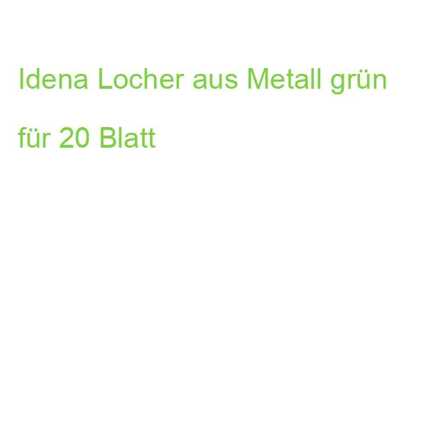 Idena Locher Metall bis 20 Blatt grün Kartonetui