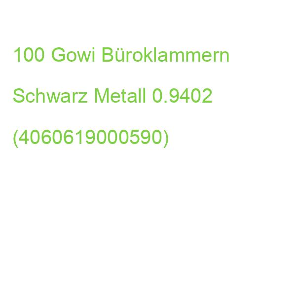 Gowi Büroklammern Schwarz Lackiert, 100 St. 0.9402 (4060619000590)