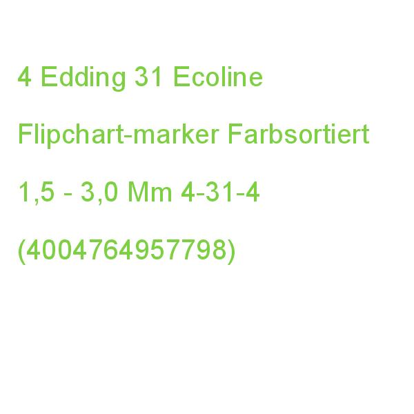 Edding 31 Ecoline Flipchart-marker Farbsortiert 1,5 - 3,0 Mm, 4 St. 4-31-4 (4004764957798)