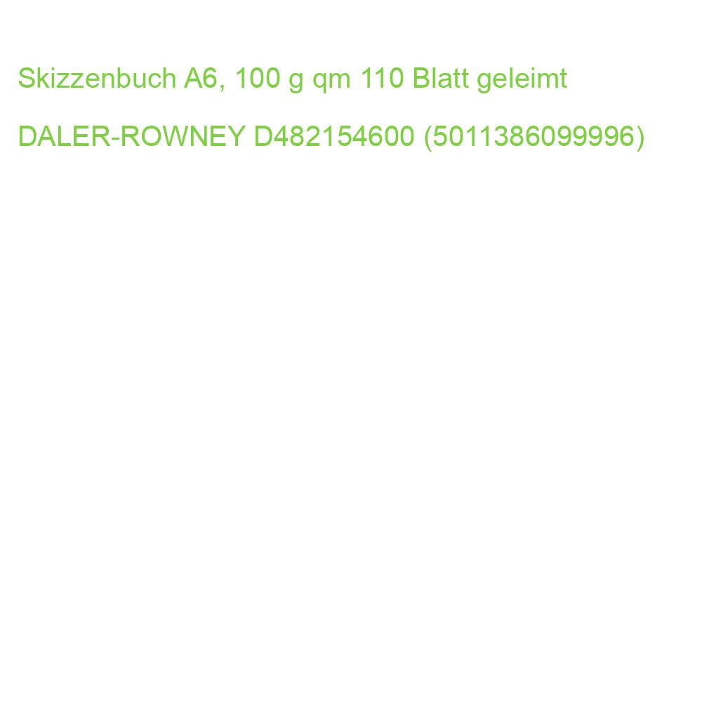 Skizzenbuch A6, 100 g qm 110 Blatt geleimt DALER-ROWNEY D482154600 (5011386099996)