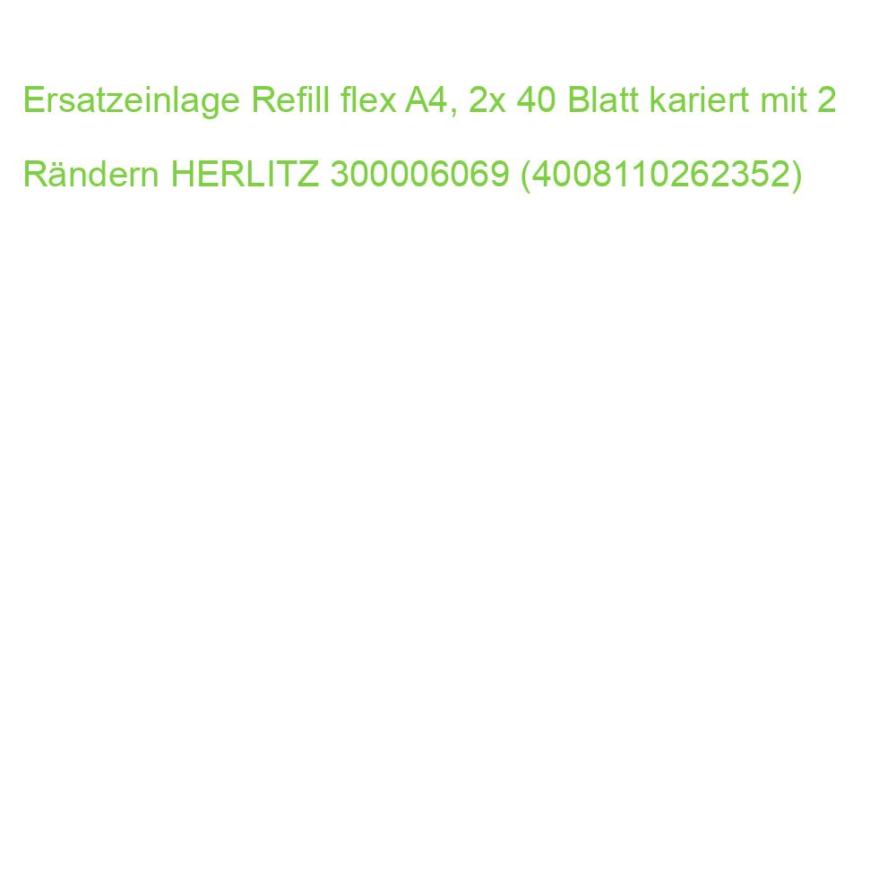 Ersatzeinlage Refill flex A4, 2x 40 Blatt kariert mit 2 Rändern HERLITZ 300006069 (4008110262352)