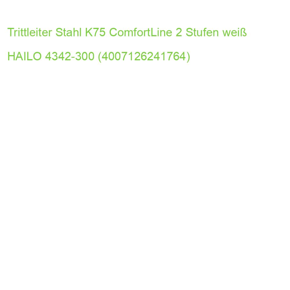 Trittleiter Stahl K75 ComfortLine 2 Stufen weiß HAILO 4342-300 (4007126241764)