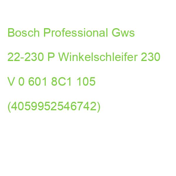 Bosch Professional Gws 22-230 P Winkelschleifer 230 V 06018C1105 (4059952546742)