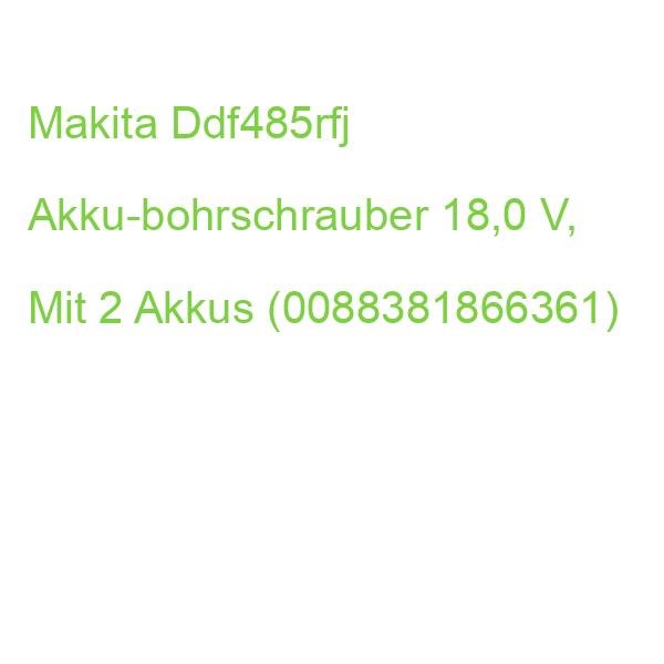 Makita Ddf485rfj Akku-bohrschrauber 18,0 V, Mit 2 Akkus (0088381866361)