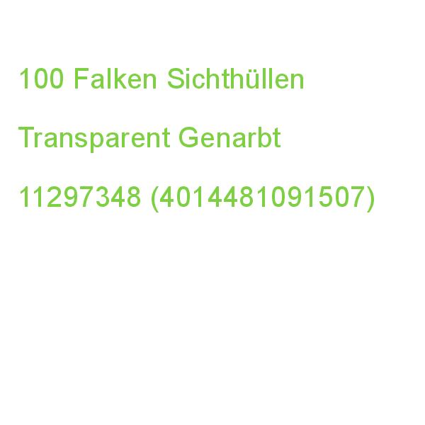 100 Falken Sichthüllen Din A4 Transparent Genarbt 0,09 Mm 11297348 (4014481091507)