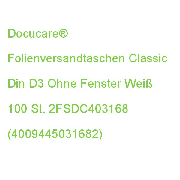 Docucare Folienversandtaschen Classic Din D3 Ohne Fenster Weiß 100 St. 2FSDC403168 (4009445031682)