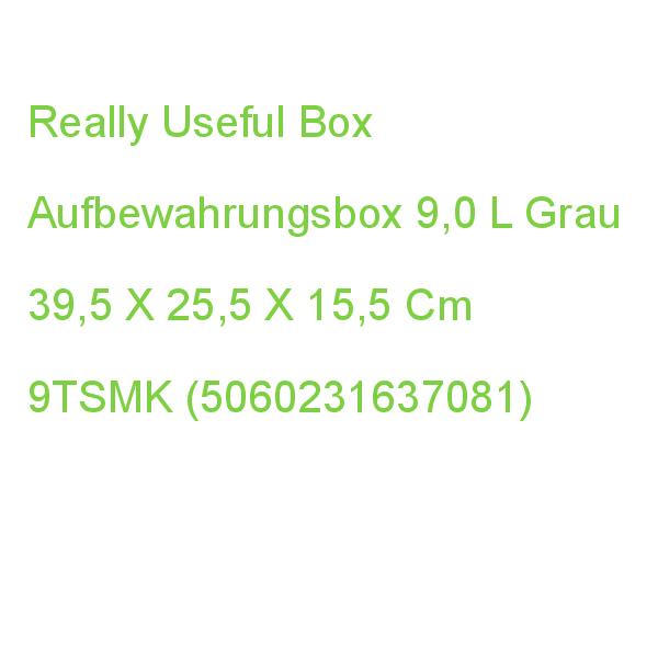Really Useful Box Aufbewahrungsbox 9,0 L Transparent, Grau 39,5 X 25,5 X 15,5 Cm 9TSMK (5060231637081)