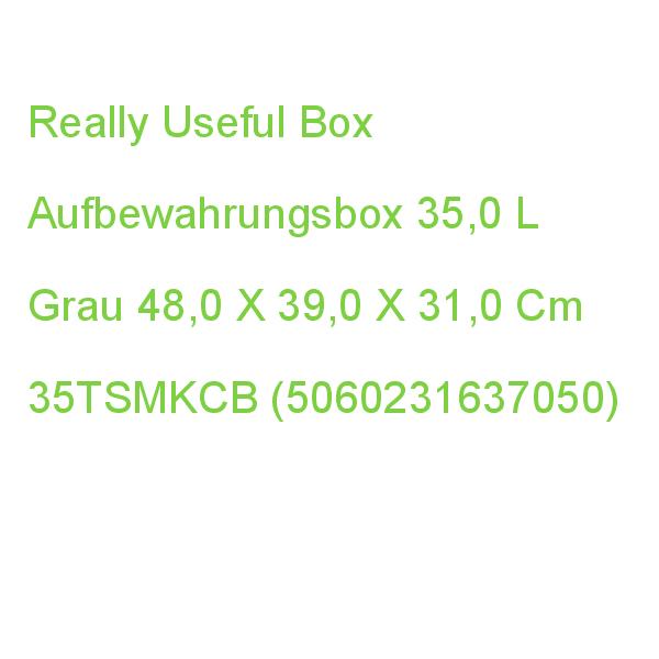 Really Useful Box Aufbewahrungsbox 35,0 L Transparent, Grau 48,0 X 39,0 X 31,0 Cm 35TSMKCB (5060231637050)