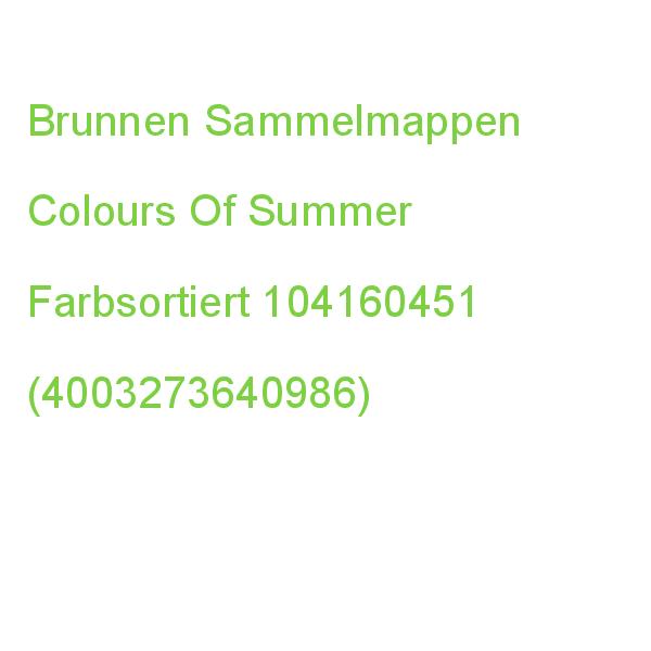 Brunnen Sammelmappen Colours Of Summer Din A4 Farbsortiert 104160451 (4003273640986)