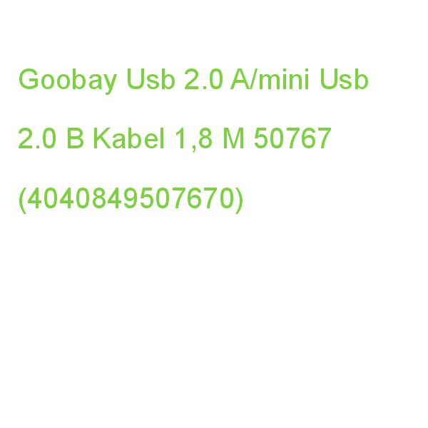 Goobay Usb 2.0 A/mini Usb 2.0 B Kabel 1,8 M Schwarz, 1 St. 50767 (4040849507670)