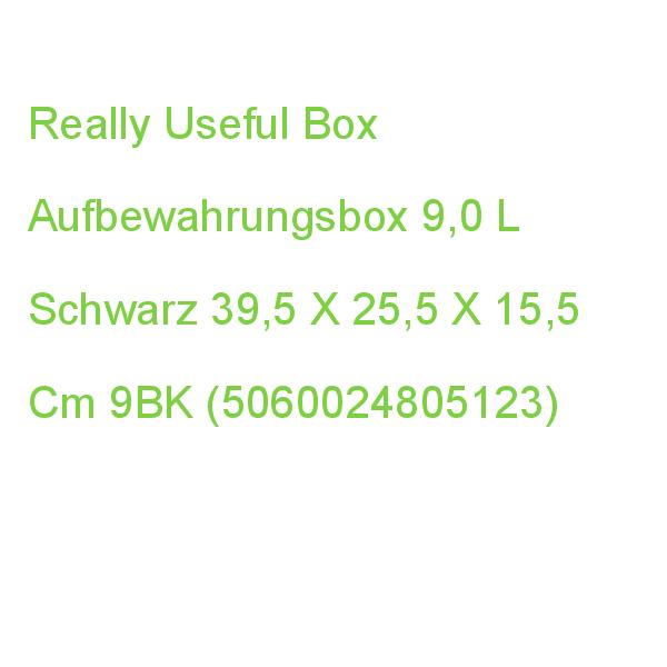 Really Useful Box Aufbewahrungsbox 9,0 L Schwarz 39,5 X 25,5 X 15,5 Cm 9BK (5060024805123)