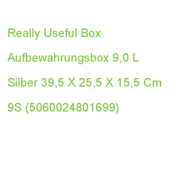 Really Useful Box Aufbewahrungsbox 9,0 L Silber 39,5 X 25,5 X 15,5 Cm 9S (5060024801699)