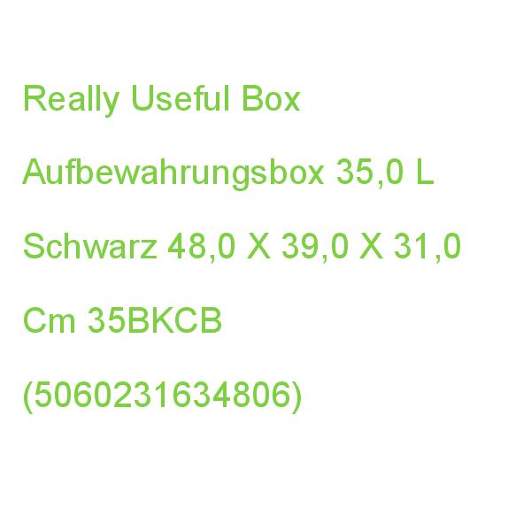 Really Useful Box Aufbewahrungsbox 35,0 L Schwarz 48,0 X 39,0 X 31,0 Cm 35BKCB (5060231634806)
