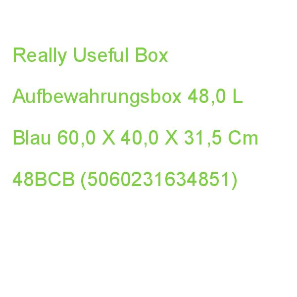 Really Useful Box Aufbewahrungsbox 48,0 L Blau 60,0 X 40,0 X 31,5 Cm 48BCB (5060231634851)
