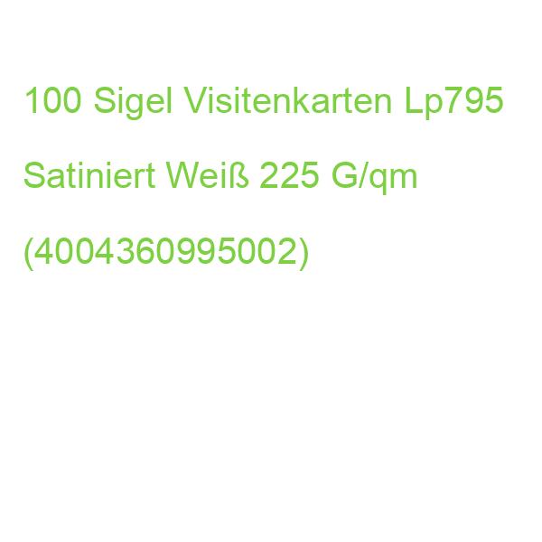 100 Sigel Visitenkarten Lp795 Satiniert Weiß 225 G/qm (4004360995002)