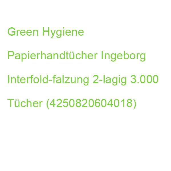 Green Hygiene Papierhandtücher Ingeborg Interfold-falzung 2-lagig 3.000 Tücher (4250820604018)